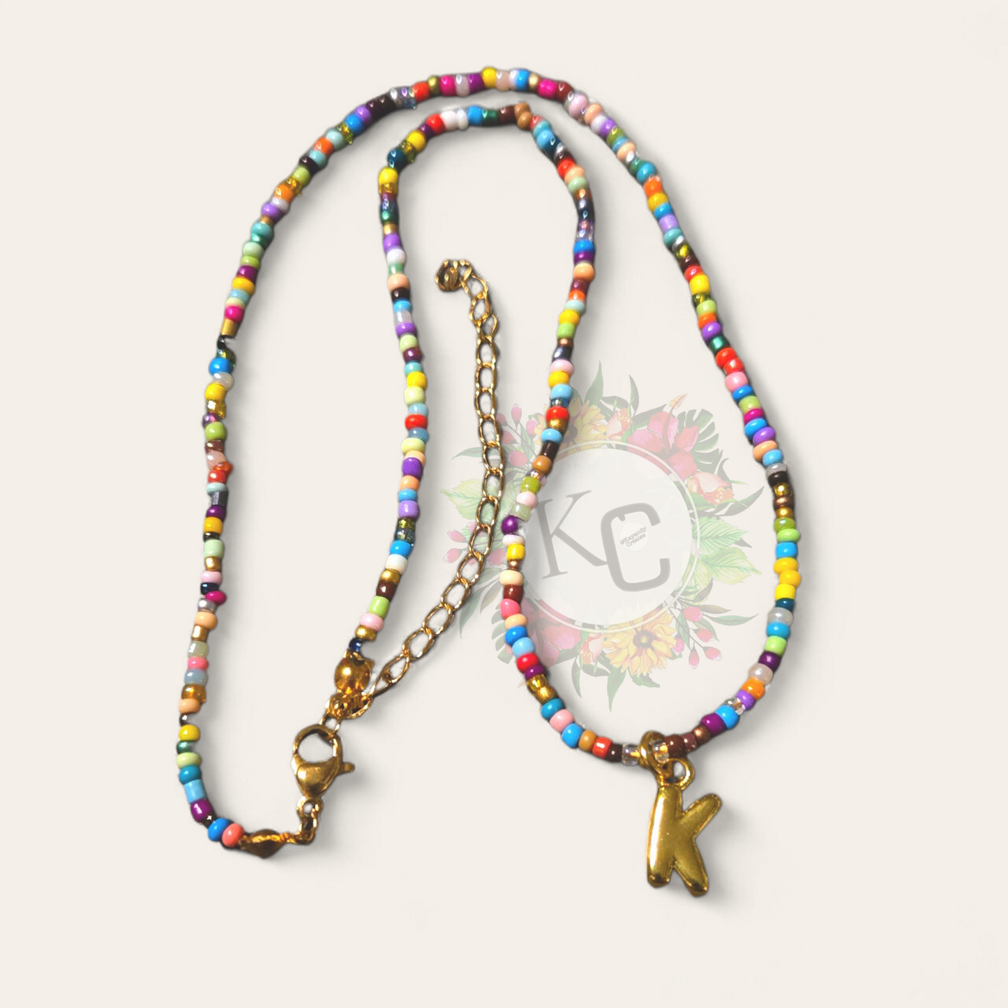 Initial Seed Bead Necklace