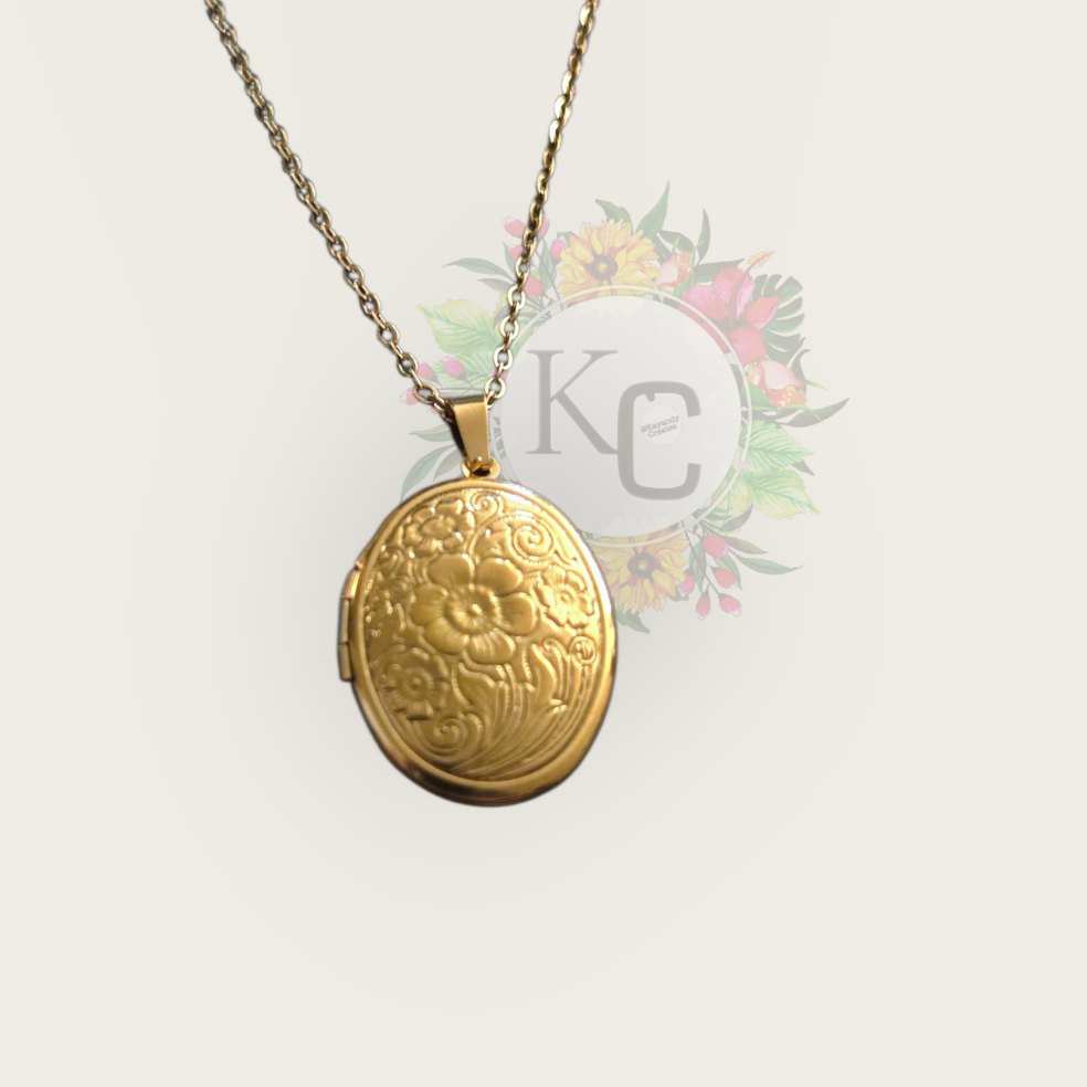 Pre - Order Stainless Steel Floral Style Lockets (Ships in 1-2 Weeks)