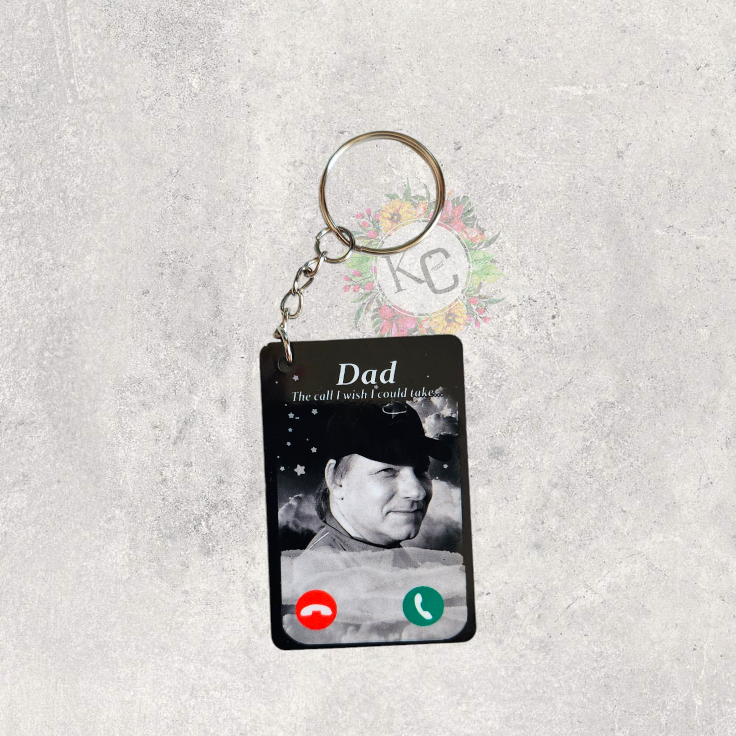 Double Sided Call Keychain