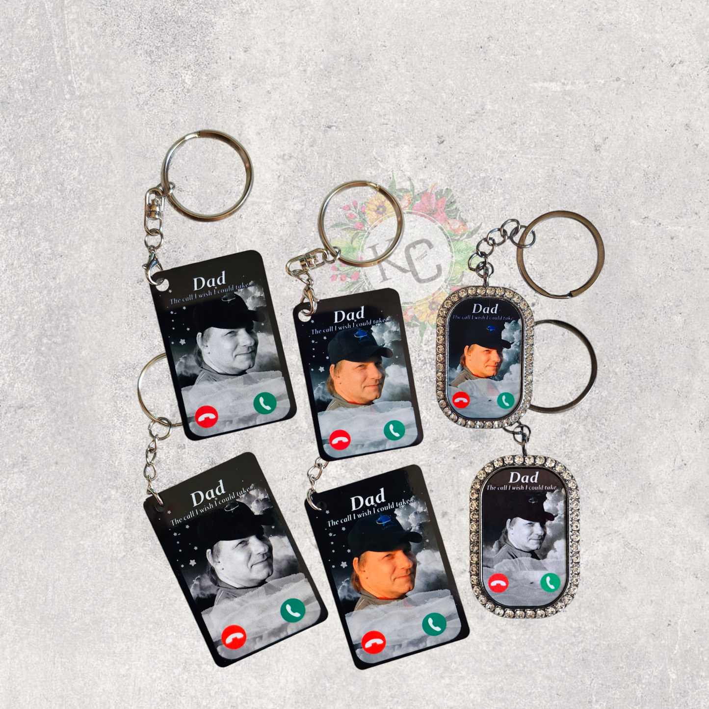 Double Sided Call Keychain