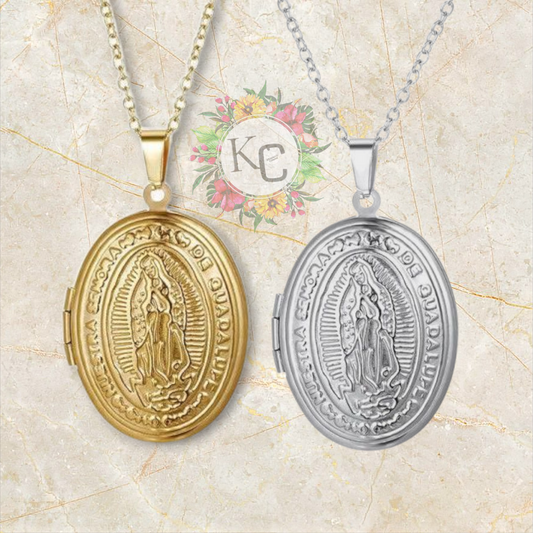 Pre Order - Stainless Steel Guadalupe Locket. Ships in 1 - 2 weeks. (24mm)