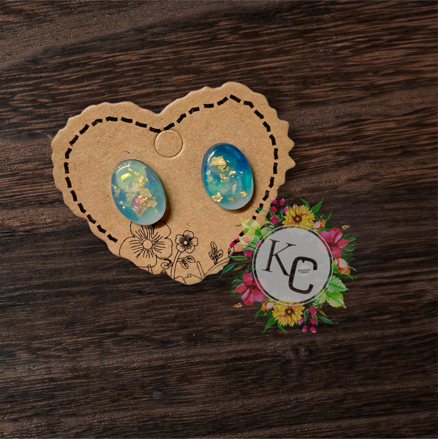 Beach Inspired Resin Stud Earrings
