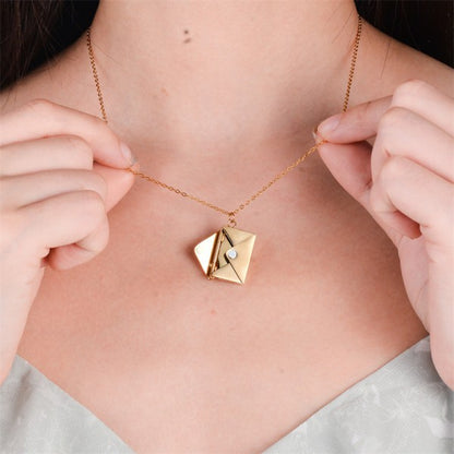 Stainless Steel Envelope Locket - 2 Photos - PreOrder