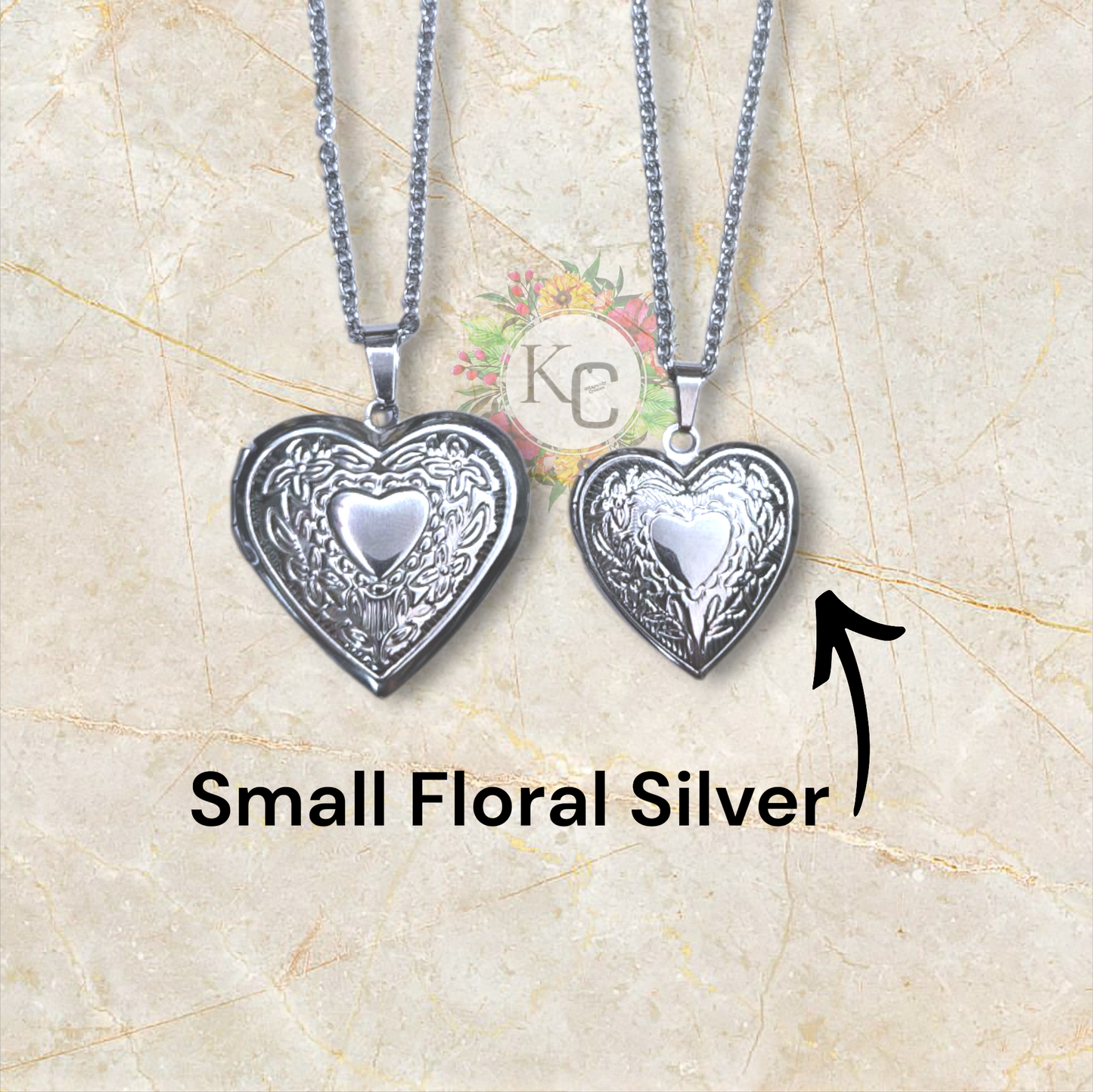 Pre - Order Stainless Steel Floral Style Lockets (Ships in 1-2 Weeks)