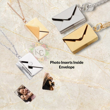 Stainless Steel Envelope Locket - 2 Photos - PreOrder