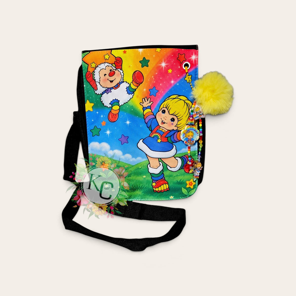 Rainbow Bright crossbody w/ charm
