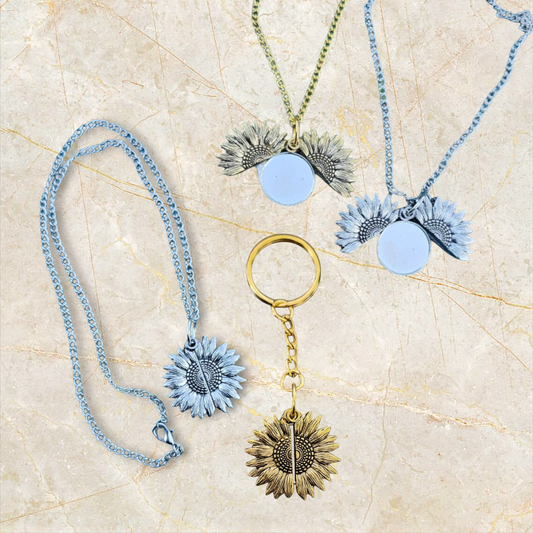 Sunflower Locket-Keychain or Necklace